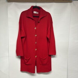 Red Women's Cardigan Sweater